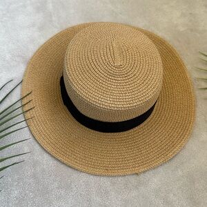 Stylish Tan and Black Women's Sun Hat